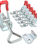 Heavy Duty Adjustable Toggle Clamp Latch Set With Locking Feature Supports 551 Lbs Hold Stainless Steel 6 Pack Display