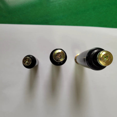 Top view of three Large Revolving M10 Replacement Handle With P1.5 Thread Four Inch Length Crank Grip Knob on white background