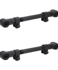 Two black 18.50"-21" adjustable torque arms/rods with rubber bushings, replaces Mack 0587-25731, 0587-25751, Batco 09-3240, 09-3301.