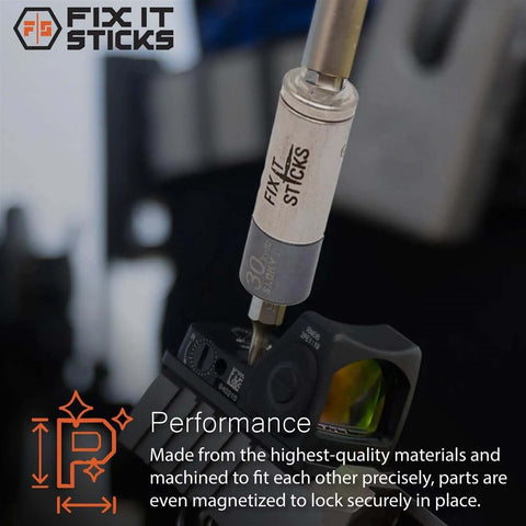 Fix It Sticks logo on Ratcheting T-Way Wrench and Torque Limiter 30 Inch-lb, part of Set of 2 tools Bundle for professional use.