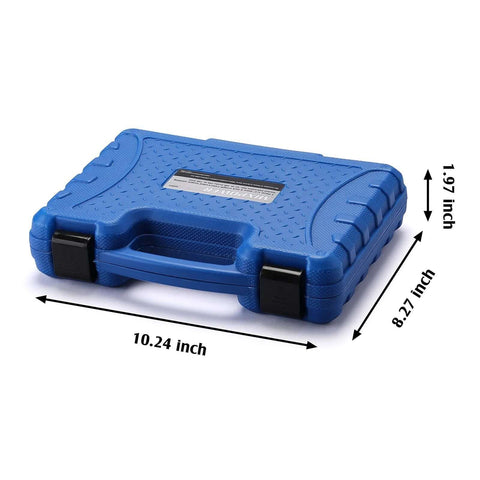 Blue plastic case for 5 Piece 1/2" Drive Torque Limiting Socket Extension Bars, CR-MO, 8 Inch Long, Impact Grade Bars set