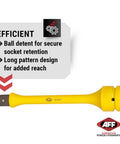 Yellow Torque Limiting Extension, 1" Drive, 300 ft/lbs, 40407 with ball detent feature by American Forge & Foundry.