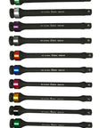 10-Piece Torque Limiting Extension Set, colored 8-inch extensions for precise wheel nut torque, chrome molybdenum material