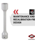 Torque Limiting Extension Socket 1" Drive -33 mm 1 5/6" 550 ft/lbs - Gray - 40405 with text "Maintenance and Recalibration-Free Design"
