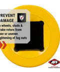 Torque Limiting Extension, 1" Drive, 400 ft/lbs, Yellow, 40409, showing close-up of product end with damage prevention text and AFF logo