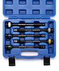5 Piece 1/2" Drive Torque Limiting Socket Extension Bars, CR-MO, 8 Inch Long, Impact Grade Bars -Color Coded in Blue Case