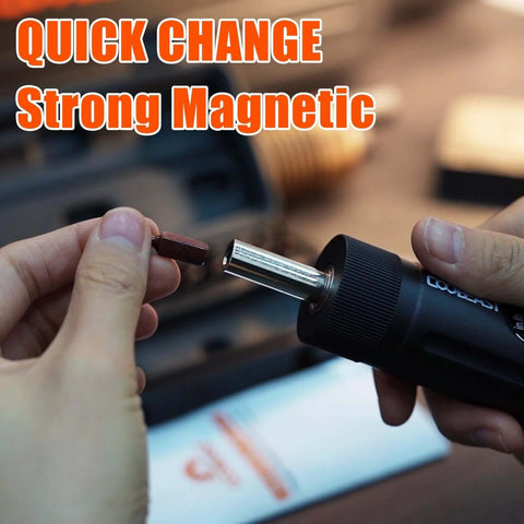 49 Pcs Torque Screwdriver 10-70 Inch Pound Torque Screwdriver Set with S2 Bits & Sockets showing quick change feature