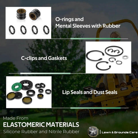 Image of Transaxle Seal Service Kit For ZT-2800 ZT-3100 ZT-3200 ZT-3400 Rebuilds With Charge Pump Gerotor Seals showing O-rings, sleeves, and gaskets.