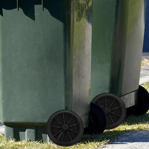 Replacement Trash Can Wheels Set Of 2 For Outdoor Garbage Containers, Plastic Rubber Casters For Waste Receptacles, 0.79 Inch Diameter
