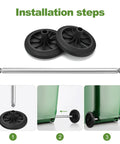 Garbage Can Wheels Replacement With Metal Hollow Shaft And Small Rubber Wheels 19.68 X 7.28 X 3.93 Inches Quiet Trash Can Pulley Installation
