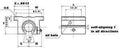 Technical drawing of TWD24UU NB 1-1/2" Ball Bushing Open Block Linear Motion showing dimensions and design details.