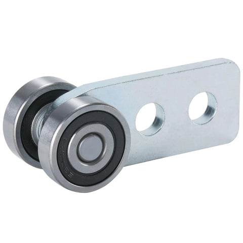 Two Wheel Strut Channel Trolley Rollers for 1-5/8 inch channel, galvanized steel, side view, heavy-duty rubber-sealed bearing