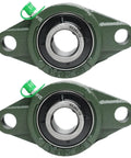 2 Pack UCFL204-12 Pillow Block Bearing, Flange Mount Ball Bearing Unit, 3/4 in Bore, 2-Bolt Flange, front view of bearings