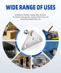 Universal Ball Stud Mounting Brackets For Gas Struts And Shocks 10Mm Holes shown with various installation uses in automotive and storage.