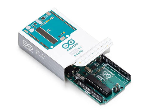 Uno Rev3 ATmega328P Microcontroller Development Board With 16 MHz Clock 14 Digital Input Output Pins shown partially in box