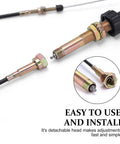 Heavy Duty Vernier Lock Cable with Red Knob delivers precise throttle control, detachable head shown, 10 ft, stainless steel core, dual ball lock