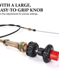 Heavy Duty Vernier Lock Cable with Red Knob delivers precise throttle control, stainless steel core, 10 ft length, dual ball lock visible