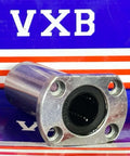 LMH12LUU 12mm Flanged Ball Bushing CNC Linear Motion Bearing 12x21x57mm with square flange, made for guiding shafts.