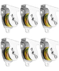 Wall Mount Pulleys, 6 Pcs 1-1/2" Ceiling Mount Single Pulley V-Groove Pulley Hardware Accessories for 3/8" Wire or Rope, Working Load 420 Lbs