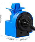 Samsung Washing Machine Water Level Pressure Switch DC96-01703G Sensor, blue ABS material, dimensions labeled