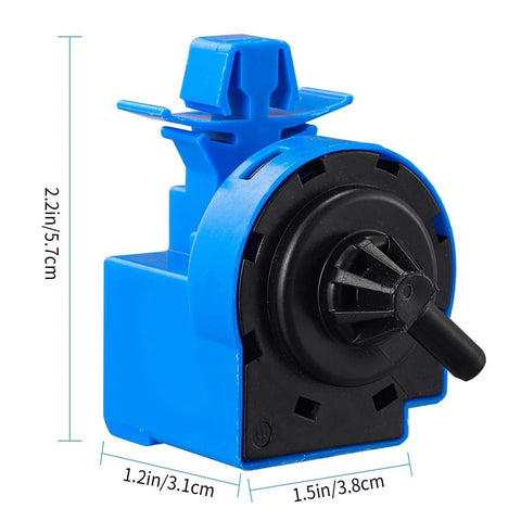 Samsung Washing Machine Water Level Pressure Switch DC96-01703G Sensor, blue ABS material, dimensions labeled