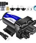 Tdrsuper Water Pressure Booster Pump, 110V AC Water Diaphragm Pump, 5.5GPM 75PSI with Power Plug, Self Priming RV Water Pump, components included