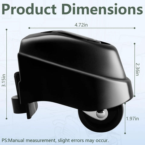 Side view of Foot Caster And Caster Wheel Kit For 6 Gallon And 16 Gallon Wet Dry Vacuums showing dimensions and design.