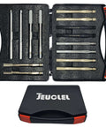 14Pcs Wheel Stud Alignment Pin Set in black carrying case, for hub alignment in vehicles, featuring M12–M16 threads.