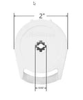 R Series with Bead Stopper (White, R8-1 1/4" Tube), front view, showing size measurements of 2 inches and 13/32 inches.