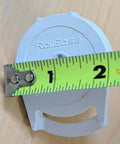 R Series with Bead Stopper (White, R8-1 1/4" Tube) shown with tape measure, indicating size and white color with RollEase branding.