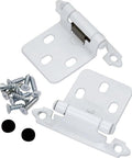 ✝️ 2-Pack Variable Overlay Surface Mount Hinges - Chrome - pair Chrome Finish with screws and covers