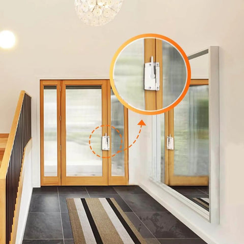 White Sliding Window Sash Locks 2 Pack Cam Action Sash Lock for double hung windows installed on wooden sliding doors