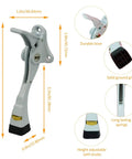 One Touch Semi Automatic Kickdown Door Stop White 4 Inch Adjustable Height Rubber Tip Heavy Duty Door Holder 1 Pack