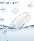 360 Degree Rotating Makeup Organizer With Perfume Tray And Skincare Holder, shown with waterproof and load-bearing features, "Easy to Clena" text