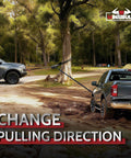 Winch Snatch Block Pulley 11 Tons Fits 1/4" to 1/2" Rope used for off-road recovery, redirecting rope around tree with truck