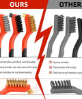 Comparison of 3pcs Wire Brushes for Cleaning Rust with Upgrade Wire Brush Set featuring brass, stainless steel, nylon bristles