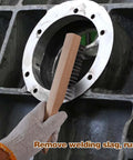 Hand using 12 Pieces 10 Inches Wire Brush Wooden Handle, Multi-Purpose Wire Scratch Brush, Wire Brushes for Cleaning Welding Slags and Rust, 20 Steel Wires Each Hole