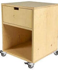 Wooden cabinet with installed 1 Inch Small Caster Wheels With 4 Brakes And Screws, 90 Lb Load Capacity, low profile silent castors.