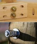 Aluminum Back Up Rivet Washers For 1/4 Inch POP Rivets installed on wooden structures