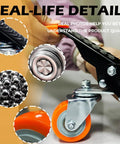 Retractable Workbench Casters Set Of 4 Heavy Duty 700 Lbs Capacity 2.5 Inch Side Mount Swivel Wheels close-up details