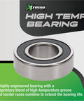 High temp bearing with proprietary grease blend and harder races, Xtreme Outdoor Power Equipment branding visible above.