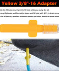 Lower Unit Gear Lube Fill Pump Set with Metric Adapter for Used with 32 oz Quart Bottles, shown with yellow 3/8-16 adapter