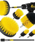 6Pack Drill Brush Power Scrubber Cleaning Brush Extended Long Attachment Set All Purpose Drill Scrub Brushes Kit for Grout, Floor