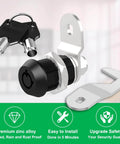Two Pack Toolbox Locks With Keys Five Eighths Inch Tubular Cam Locks Keyed Alike Hook Cam Locks For Tool Box Drawer Cabinet Mailbox Zinc Alloy Durable Security