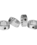 7/8 bore zinc plated shaft collars with set screws in a 4 pack for secure positioning in conveyors and machinery.