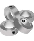 7/8 bore zinc plated shaft collars with set screws in a 4 pack secure parts on shafts, durable carbon steel, corrosion resistant