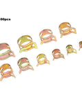 Zinc Plated Fuel Hose Clamp Kit 6 To 22 Millimeter Elastic Spring Hose Clamps For Fuel Lines And Pipe Connections