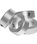 7/8 bore zinc plated shaft collars with set screws in a 4 pack secure parts on shafts for reliable positioning in conveyors and machinery.